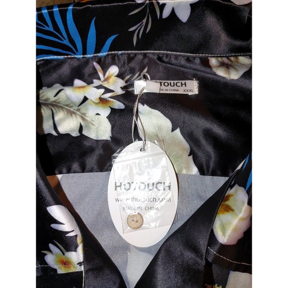 NWT MENS HOT TOUCH FLORAL & FEATHERS HAWAIIAN SHIRT XXXL - Picture 2 of 7